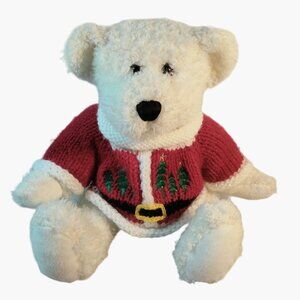 DanDee Santa Teddy Bear Red Christmas Sweater Collectors Choice Plush